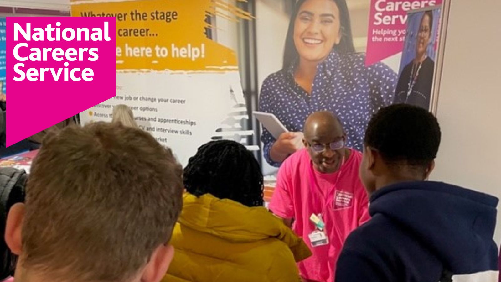 A careers adviser at The Manchester Job Show April 2023