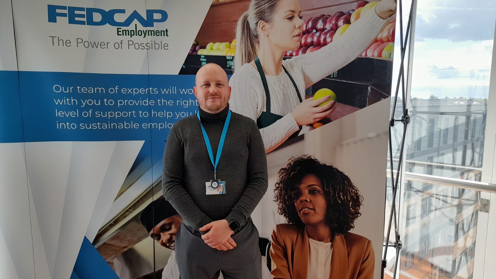 James at the Fedcap office in Reading