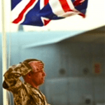 Pete Carr saluting the Union Flag